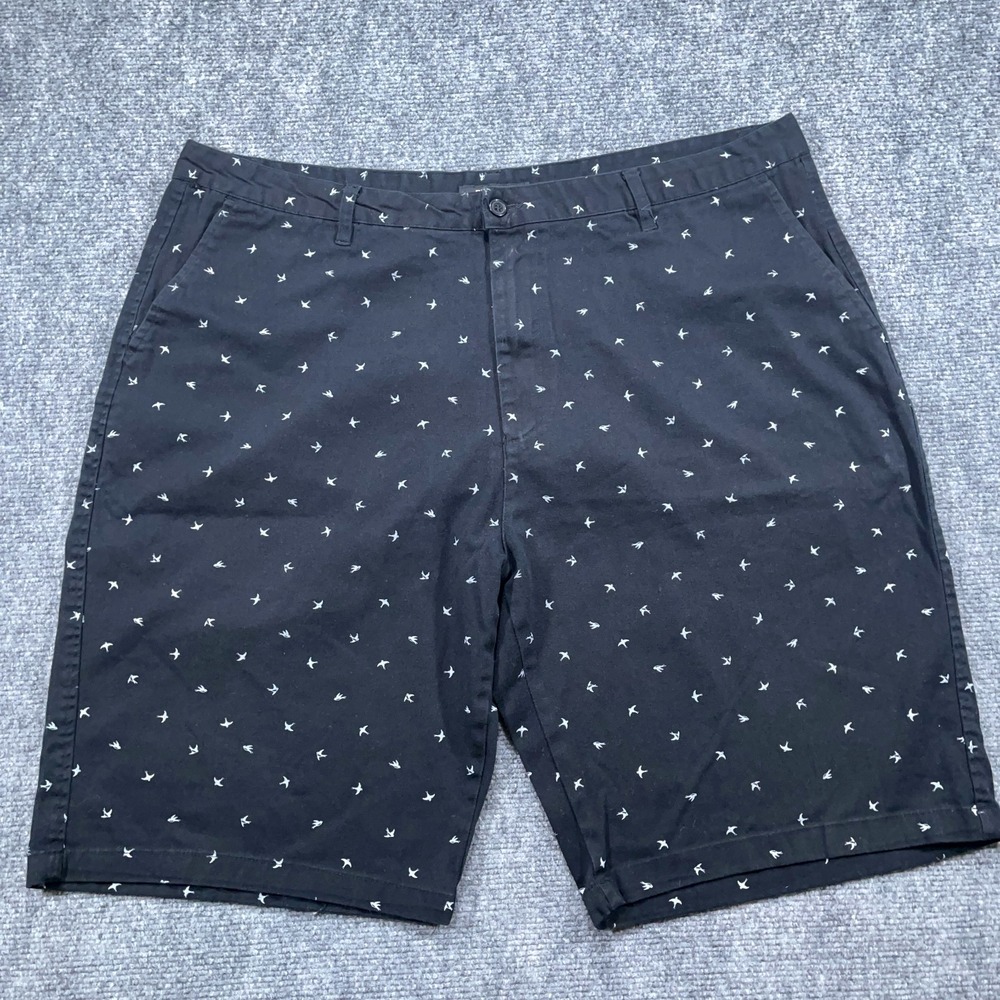 Blu Rock NY Golf‎ Shorts Mens 40 Navy AOP Bird Print Flat Front Pocket Stretch